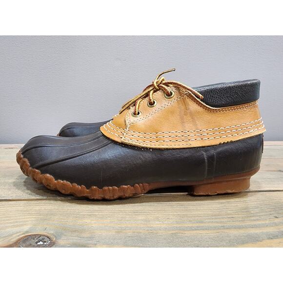 L.L. Bean Maine Hunting Shoe Duck Boots Size 8 Waterproof Leather & Rubber - Picture 3 of 8